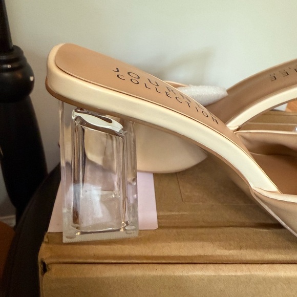 New nib Journee collection two tone clear heel sandals sz 7 - Picture 4 of 6